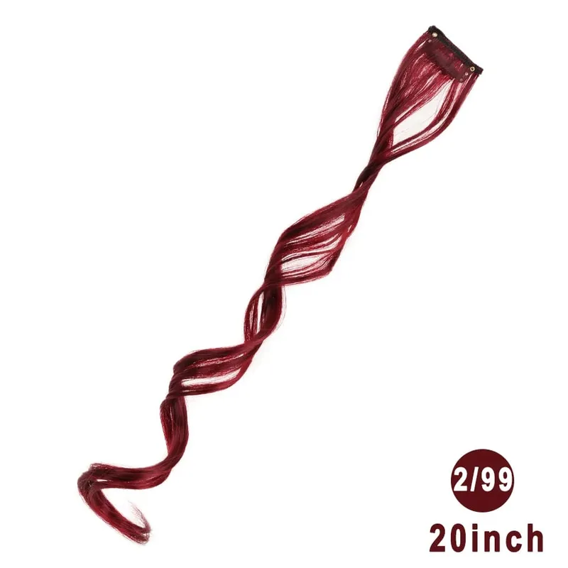 22 Inch Wavy Clip In Hair Extensions Double Weft BB Clip Synthetic Hair No Tangle No Shedding for Women Daily Party Cosplay
