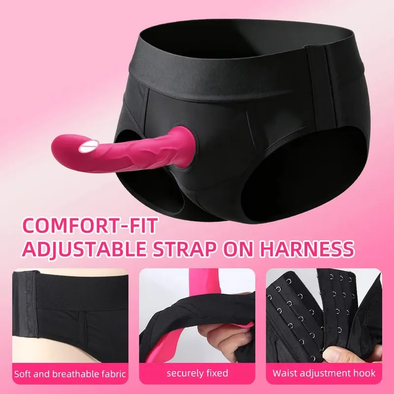 Thrusting Vibrator Remote Control Vibrating Silicone Strap On Dildo G Spot Wearable Pegging Panties Vibrators Sex Toy for Women — image 4
