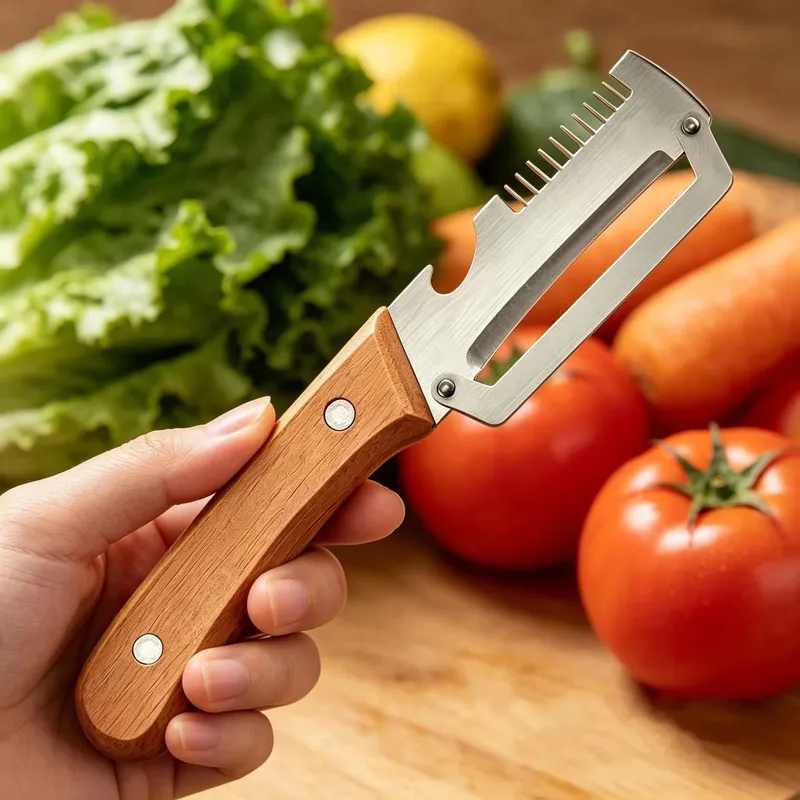 2PC Set Stainless Steel Multifunctional Kitchen Slicer Sharp Cutting Tool For Home Green Onion Cabbage Shredder Vegetable Peeler — image 2