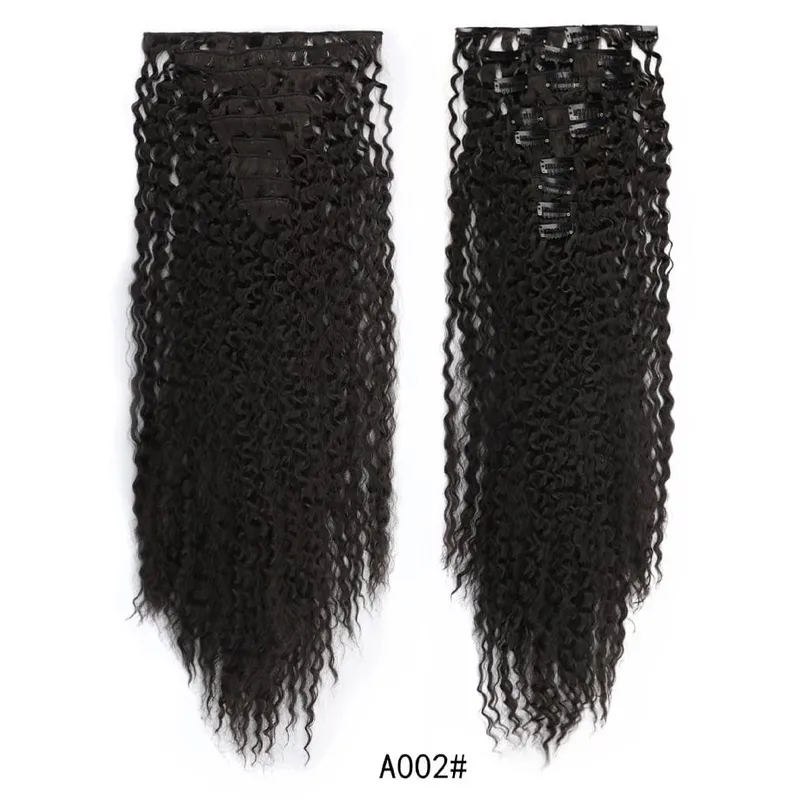 9pcs Clip in Hair Extensions 22 Inch Curly Wavy Hair Extension Loose Long Soft Synthetic Hairpieces for Women Daily Hairstyle — image 10
