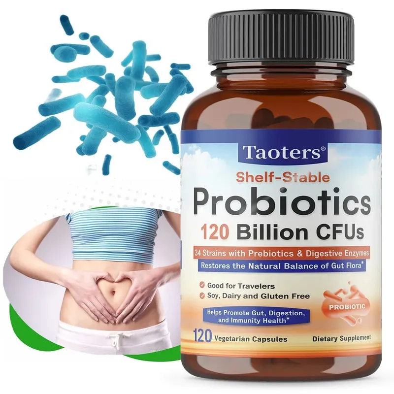 Probiotics 120 Billion CFUs 34 Strains with Organic Prebiotics & Digestive Enzymes Digestion & Immunity Health for Women & Men — image 1