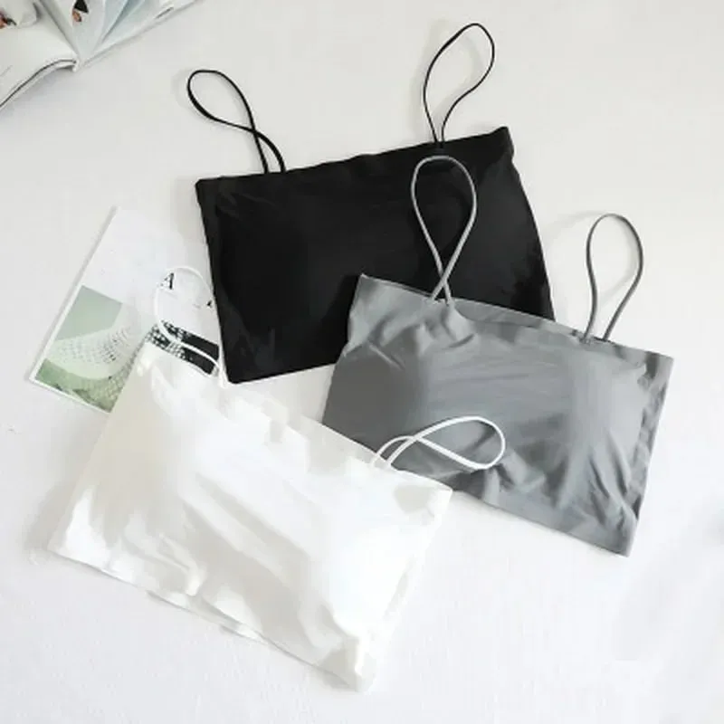 Women's Ice Silk Seamless Cami Tops Smooth Breathable Sleeveless Spaghetti Strap Vests for Summer Layering Casual Daily Wear — image 7