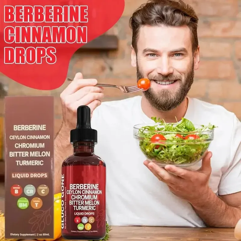 Berberine Cinnamon Droplets 60ml Natural Plant Formula Supports Blood Glucose Metabolism And Cardiovascular Health — image 1