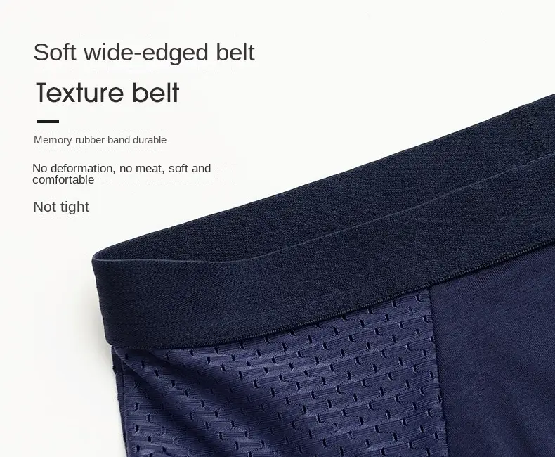 Solid Men Summer Ice Silk Underwear Boxershorts Briefs Breathable Underwear Bamboo Carbon Fiber Anti-Bacterial Hollow Panties — image 14