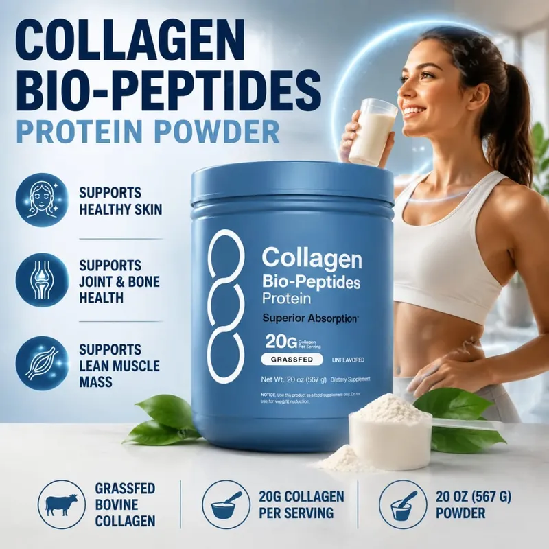 Collagen Bio-Peptides Protein Powder with Grassfed Bovine for Skin Hair Nail Joint Bone & Muscle Support Adults 567 Grams — image 1