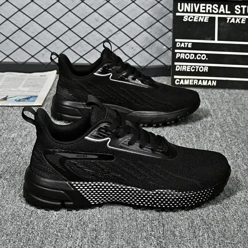 Big Size 50 51 52 Breathable Flying Woven Mens Running Shoes Lightweight Sports Shoes Anti-slip Casual Walking Sneakers Jogging — image 4