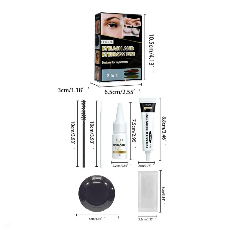 Eelhoe 2-In-1 Eyebrow Eyelash Dyeing Set Lastin Nourishing Eye Care Makeup Lasting Lifting Waterproof Eyelash Thicker Dye Kits