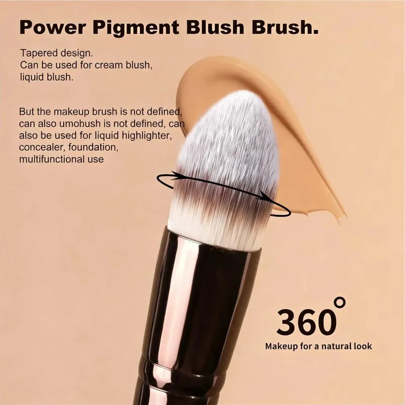 Single Double-Ended Multi-Functional Makeup Brush Professional Foundation + Blush Brush Soft & Dense Bristles — image 6
