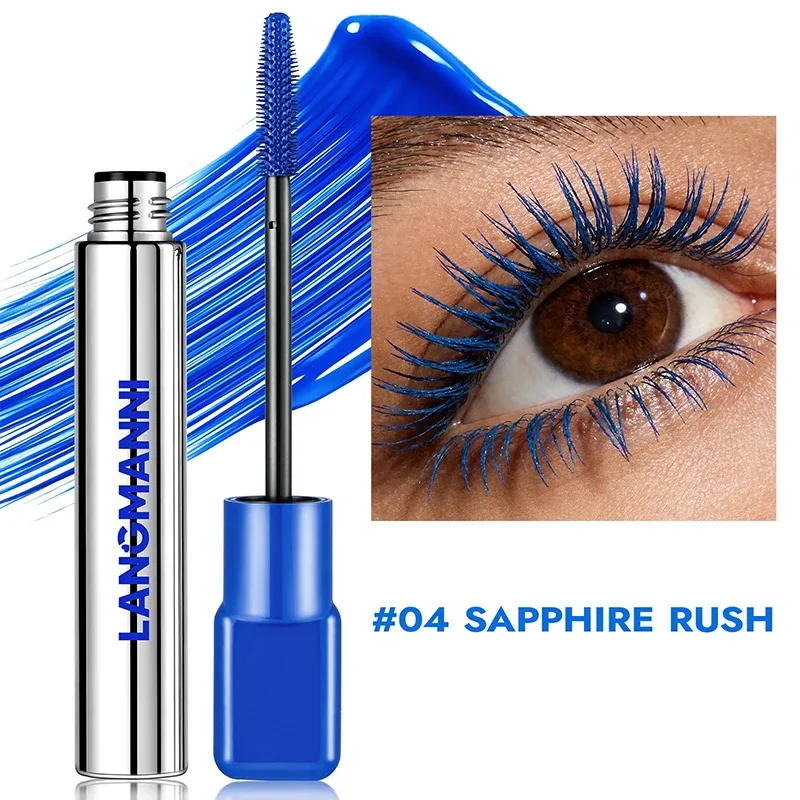 8 Colors Pink Mascara Thick Curling Waterproof Natural Eyelashes Long Lasting Blue White Green Black Eye Makeup Korean Cosmetics — image 8