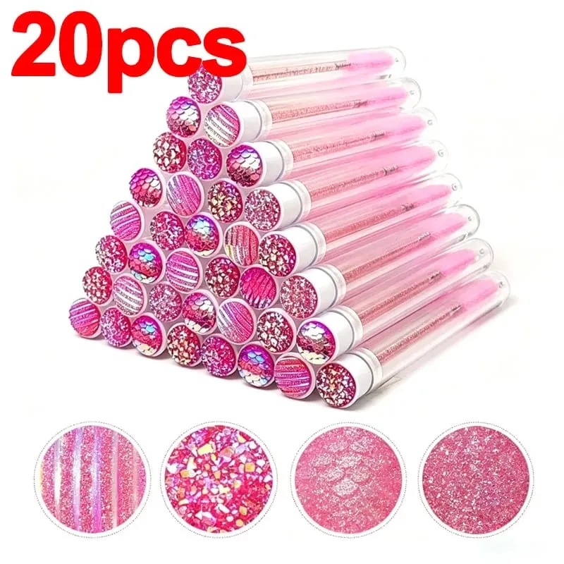 New 20/40pcs Disposable Eyelash Brush Tube Mascara Wands Tubes Dust-proof Lash Spoolies Storage Makeup Tool HZS36 — image 9