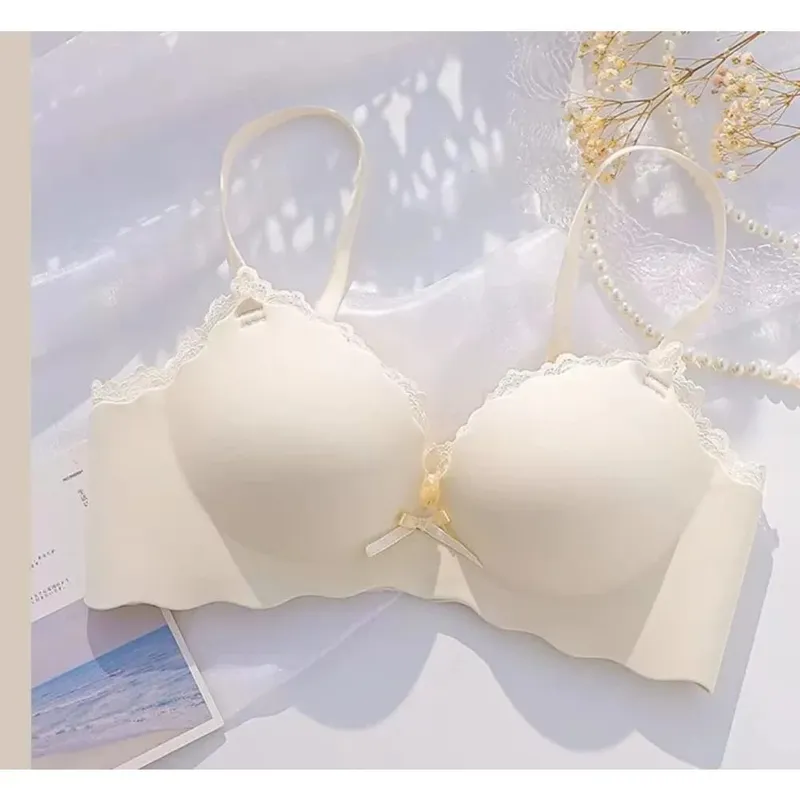 Wireless Seamless AA Cup Push‑up Bra Set One‑piece Padded Lingerie Suit For Small Flat Chest Ladies Soft Daily Underwear Kit — image 11