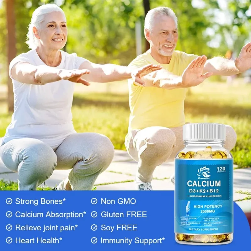 Calcium Vitamin D3 Plus with B12 K2 - High Potency Food Based Immune - Support Bone Health & Mood Balance Supplement — image 5