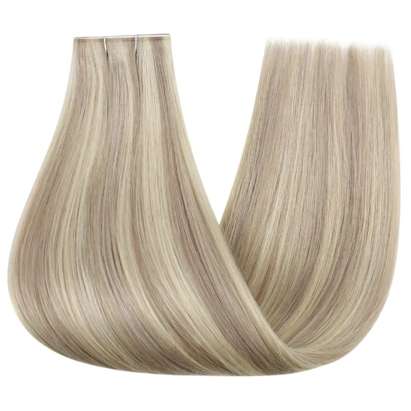 [NEW] Full Shine 50G One Piece Invisible Genius Hair Extensions Tape-In Real Human Hair Remy Skin Weft Thick Ends For Women