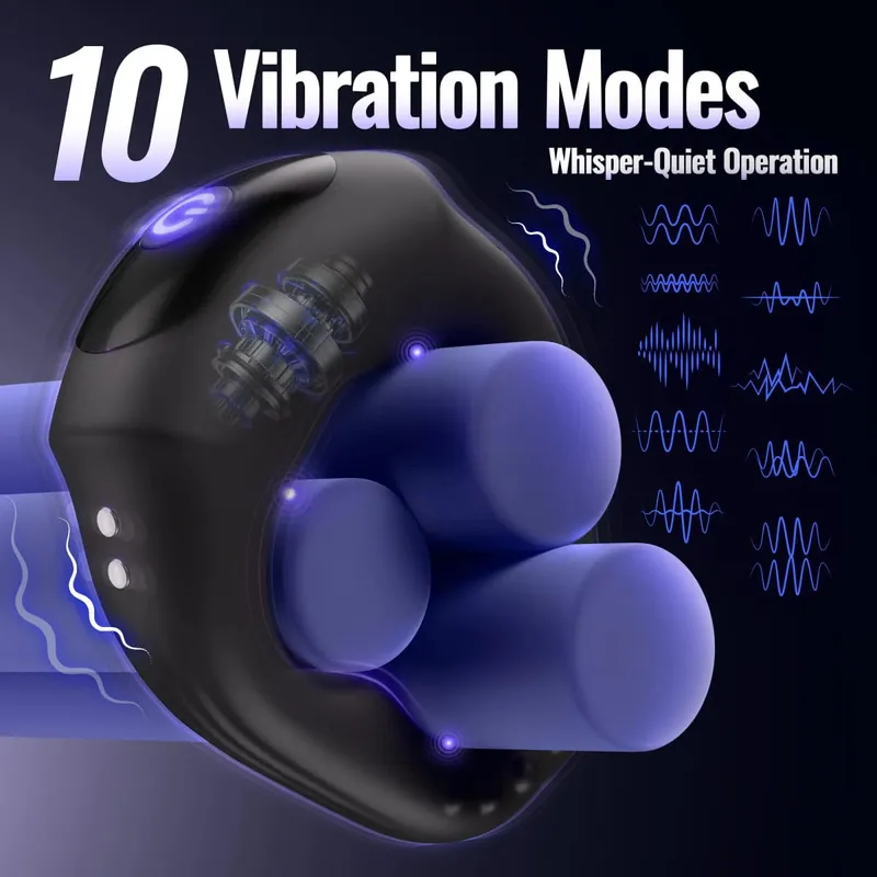 Vibrating Cock Ring for Couples 10 Vibrations APP Control Penis Ring Erection Enhancement & Delayed Ejaculation Sex Toys for Men