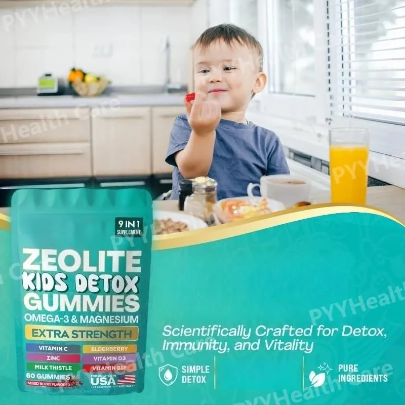 Zeolite Gummies 9-in-1 with Zeolite Omega-3 Magnesium Elderberry Vitamin C Milk Thistle Vitamin D3 Zinc B12 60 Gummies — image 4