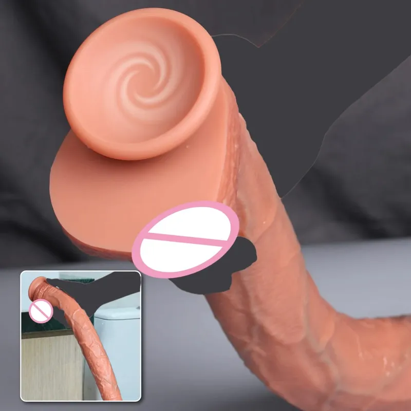 40CM Long Dildo Realistic Snake Shape Single Layer Silicone Big Penis Soft Anal Sex Toy Suction Cup Dick for Women G-spot Orgas — image 5
