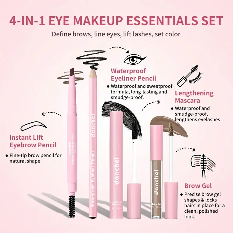 Kit de maquillaje todo en uno, lápiz labial, colorete, paleta de contorno, imprimación, brocha para base, brillo de labios, Kit completo de maquillaje para cejas, regalo para mujer — image 5