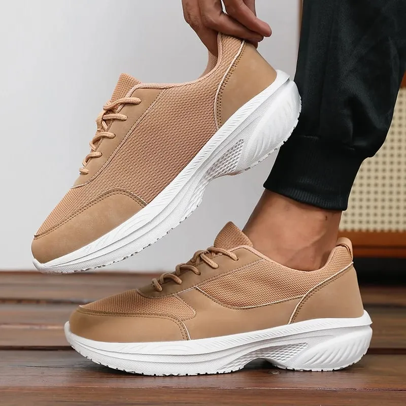 New Stylish Wide Width Men's Casual Sneakers Breathable Lightweight Non-Slip Shoe Outdoor High-Quality Leisure Thick-Soled Shoes — image 3