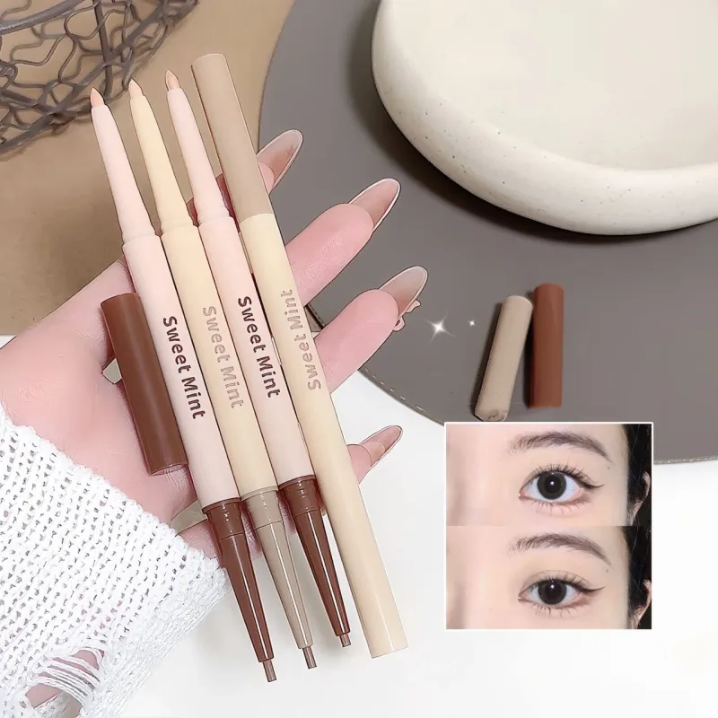 Double-end Under-eye Highlighter Pen Eyeliner Pencil Matte Nude Highlight Bronzer 2 in 1 Shadow Pen Brightening Eye Makeup — image 3
