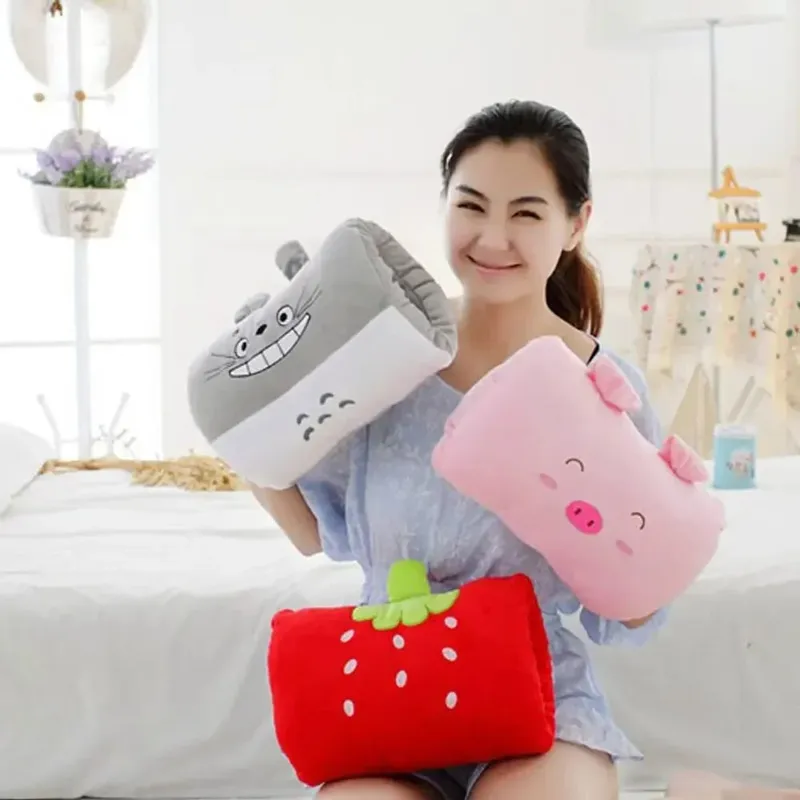 Creative Cushion Hand-Warming Plush Gift Pink Bear Children's Plush Pillow Hand-Warming Gloves Adult Cartoon Nap Pillow — image 3