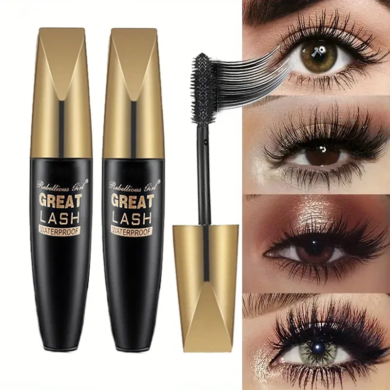5D Black Waterproof Mascara Lengthens Eyelashes Extension Thick Silk Fiber Mascara Female Makeup Eye Cosmetics Tools for Gifts — image 7