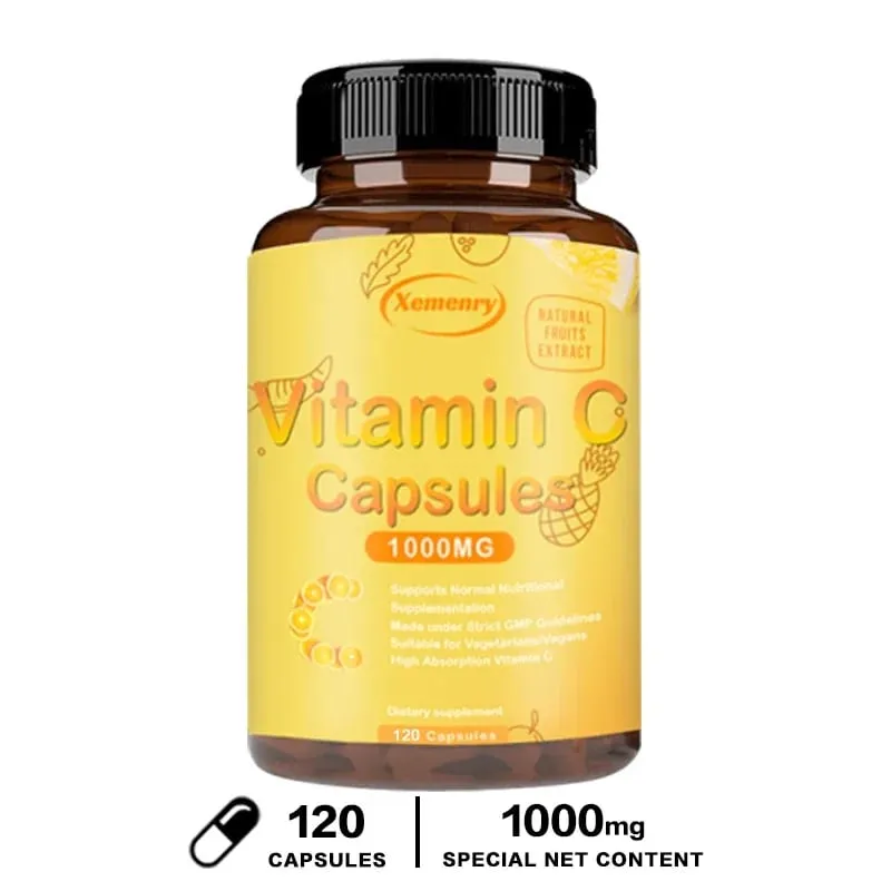 Vitamin C Capsules 1000mg - Immune System and Collagen Booster Skin Health Antioxidant Supplements — image 9