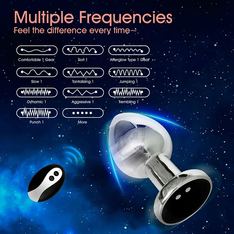 1PCS Metal Magnetic Charge Vibrating Anal Plug Anal G-spot Vibrating Masturbation Prop Adult Sexual Health Sex Toy — image 2