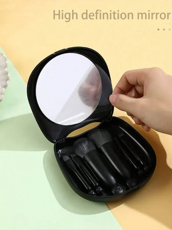 1 Box 6pcs Mini Cute Cat Design Portable Makeup Brush Set - Powder Brush Eyeshadow Brush And Assorted Brushes — image 4