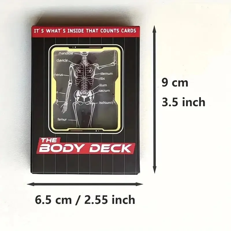 Human Skeleton Knowledge Poker Cards Transparent PVC Waterproof Cards Educational Gifts and Collectibles for Medical Students