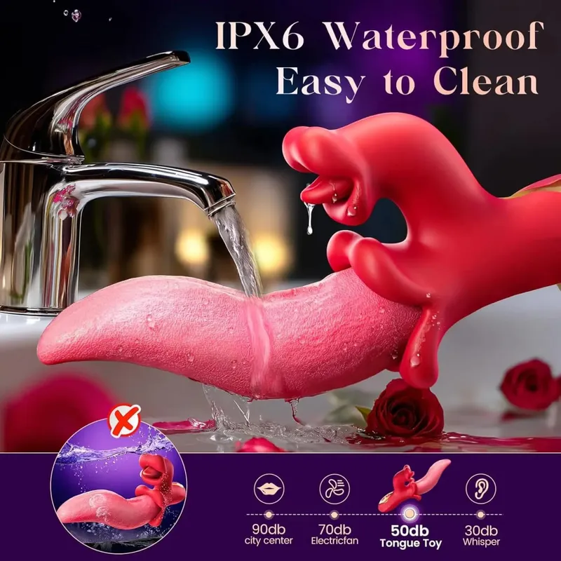 3 em 1 língua lambendo vibrador vibrador para mulheres batendo rotativa clitóris estimulador g ponto massagem masturbador feminino brinquedo sexual — image 4