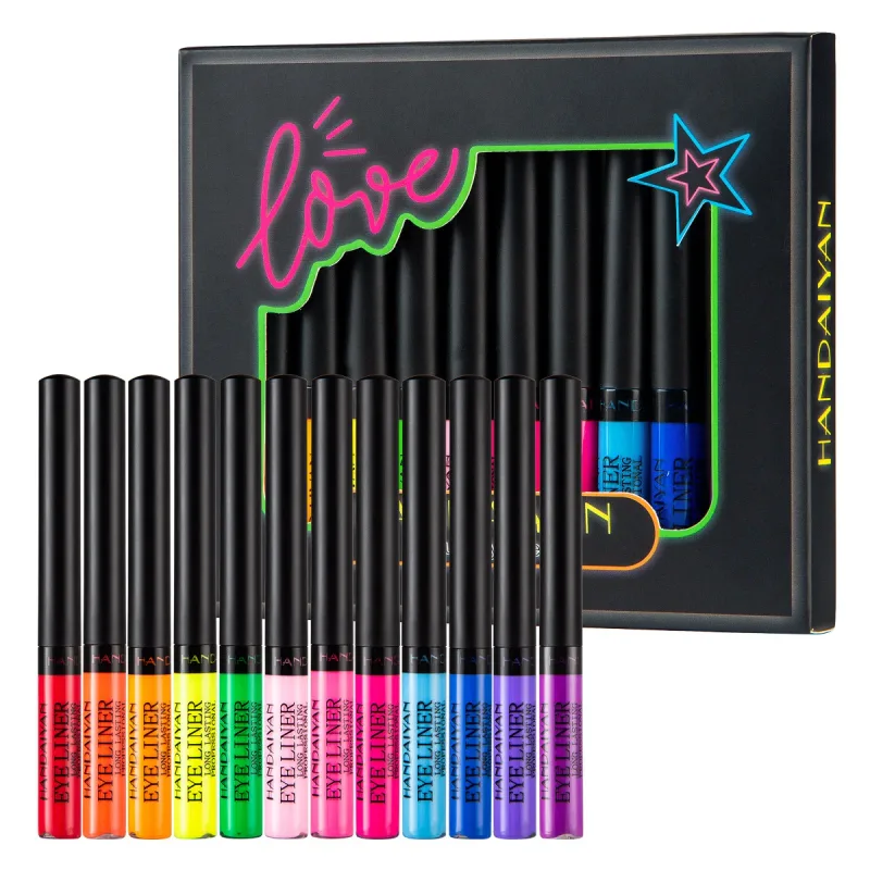 12 Colors Waterproof Eyeliner Pen Set Matte Long Lasting 24 Hours Fluorescent Eye Liner Pencils for Face Makeup Decoration — image 11