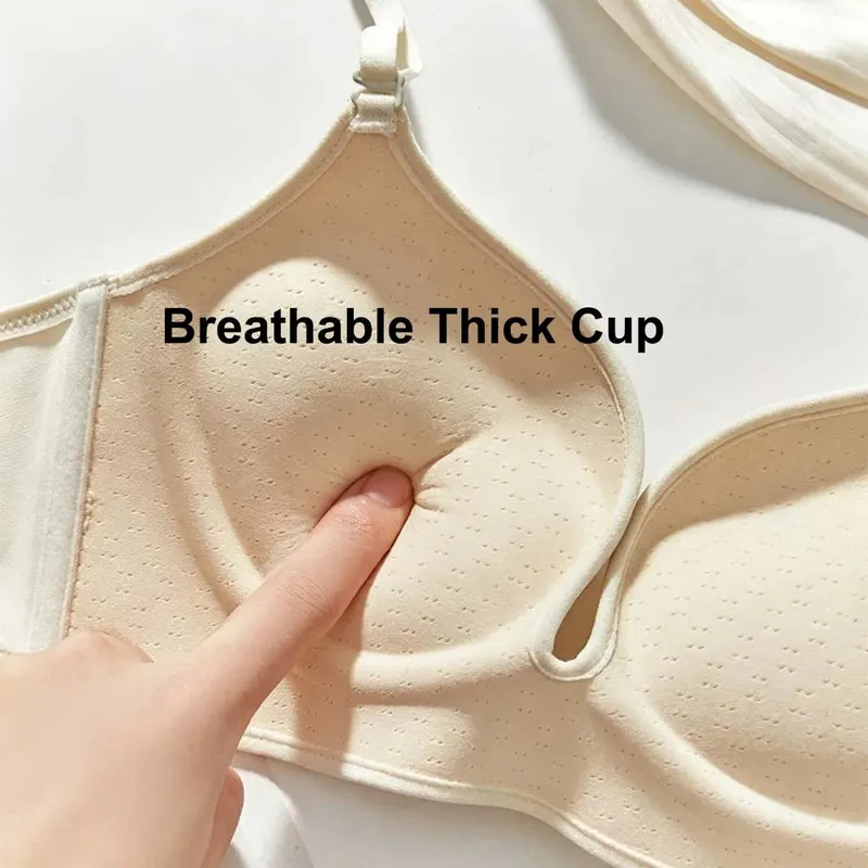 Women's Ultra-Thick 10cm Seamless Push-Up Bra Adjustable Lingerie for Small Breasts Comfortable Underwear — image 4