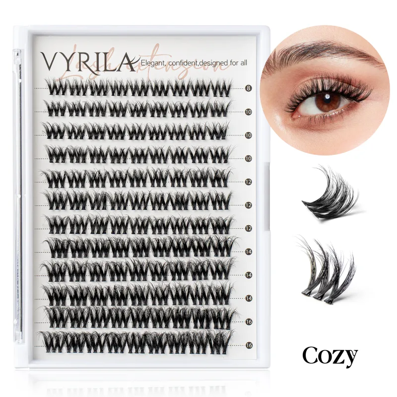 Individual Lashes Cluster C Curl Mix Lash Clusters 3D Wispy DIY Extension Eyelash 0,1mm Super Thin Band Resuable Natural Lashes — image 18