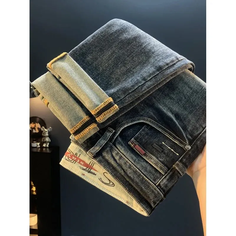 2025 New Micro Haren Conical Jeans for Men's Autumn Trendy Versatile Casual Elastic Loose Small Legged Pants — image 3