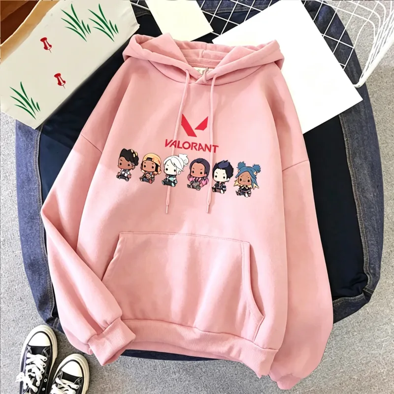 Valorant Anime 2D Print Men's Cotton Hoodie Casual Oversized Pullover Popular Streetwear Fashion Sweatshirt Trend Men Clothing — image 7