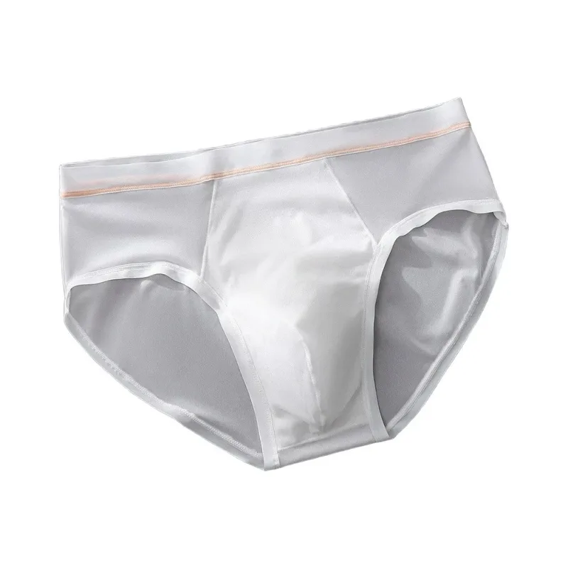 Men's Seamless Ice Silk Briefs Underwear Bulge Pouch Solid Breathable Panties Calzoncillos Hombre Slips Male Panties — image 19