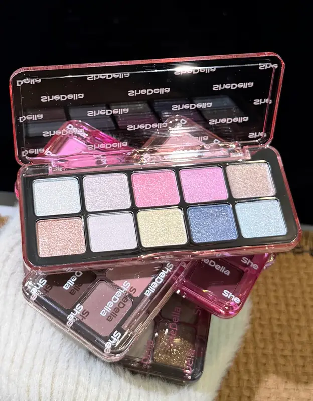 10 Color Eyeshadow Palette Portable Pink Matte Shimmer Glitter Lasting Pearl Shine Eye Shadow Makeup — image 2