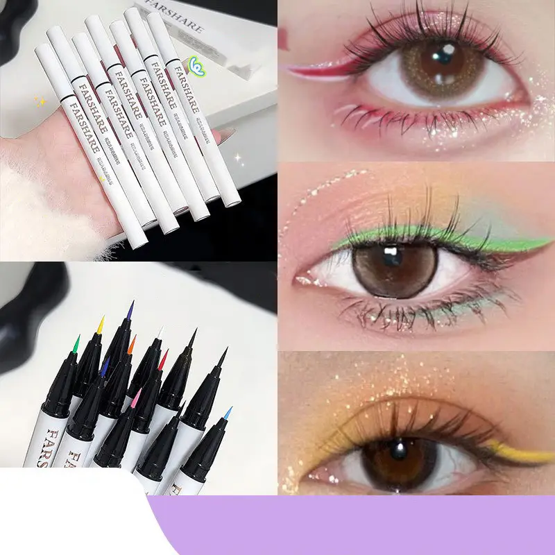 12 kolorów wodoodporny eyeliner w pisaku bardzo cienka końcówka eyeliner w płynie długotrwały eyeliner szybkoschnący kolorowy makijaż na cosplay — image 2