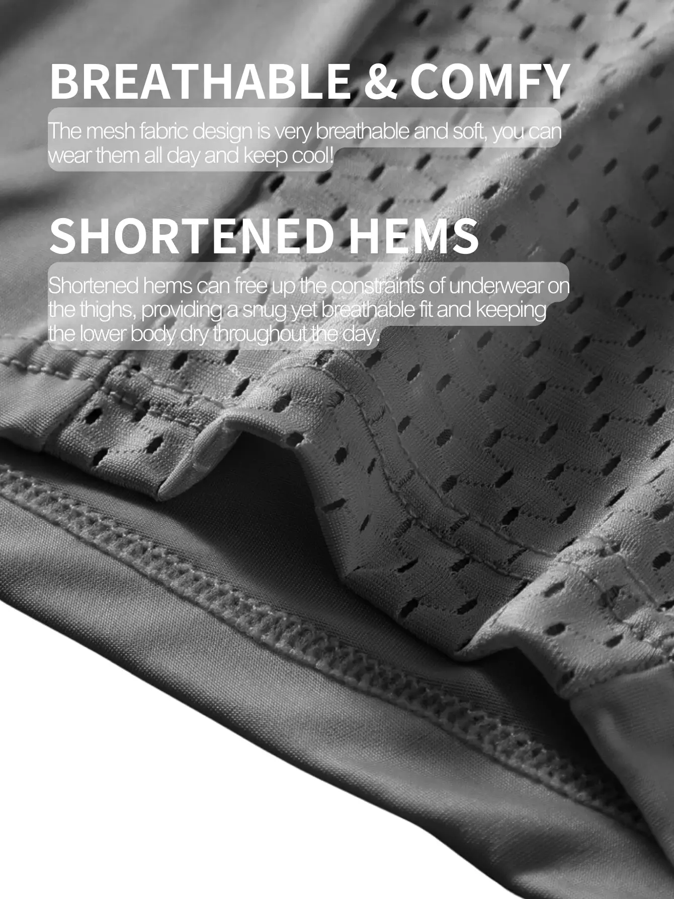 1PC Mesh Ice Silk Boxer Shorts Men's Underwear Underpants Breathable Teenagers Panties Bamboo Lingerie Plus Size Whatever Print — image 2