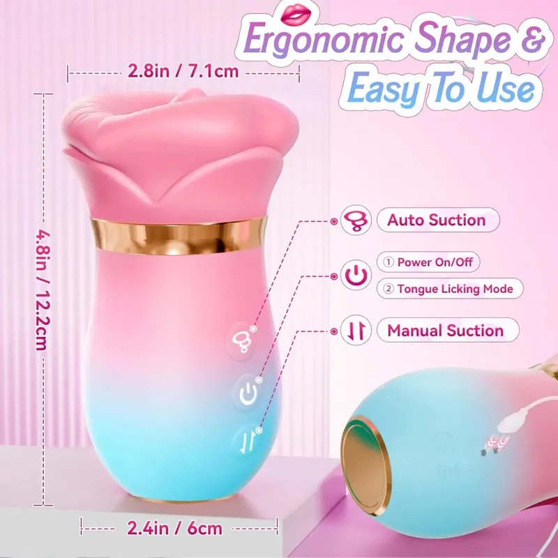 Female 5 IN 1 Tongue Licking Sucking Vibrator APP Control Clit Nipple Stimulator Adult Sex Toys for Women Couples