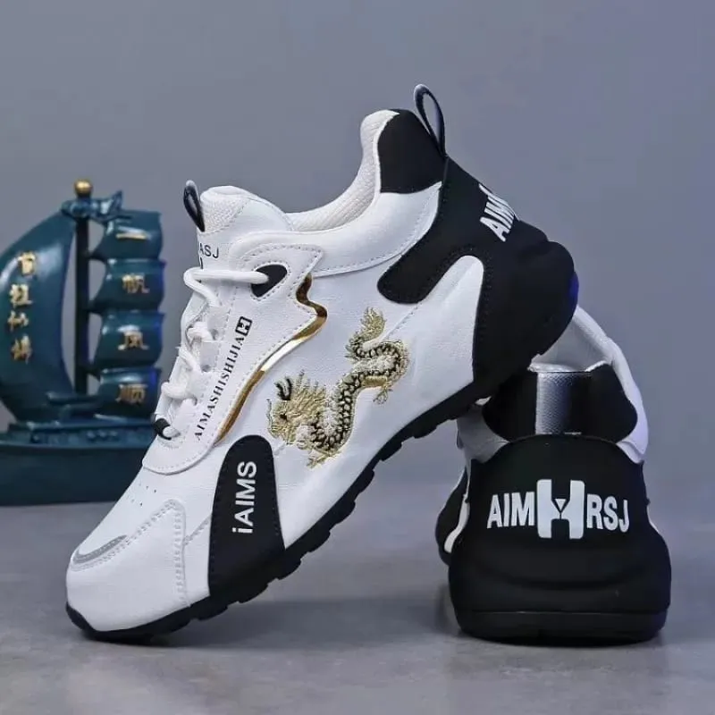 Fashion Men's Casual Shoes Luxury Men's Sneakers Leather Waterproof Sports Shoe Lightweight Breathable Non-slip Basketball Shoes — image 4