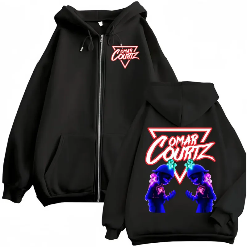 Omar Courtz Por Si Manana No Estoy Tour 2026 Zip Up Hoodies Men Women Retro Hip Hop Pop Music Sweatshirt Jacket Coats Streetwear — image 1