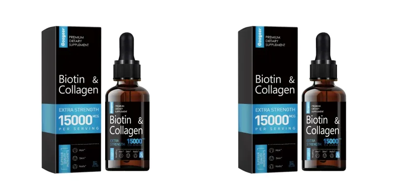 Googeer Biotin Collagen Drops 15000 Mcg Per Serving 30ml 1 Fl Oz Bottle with Ginseng and Licorice Extracts Supports Hair Care — image 8