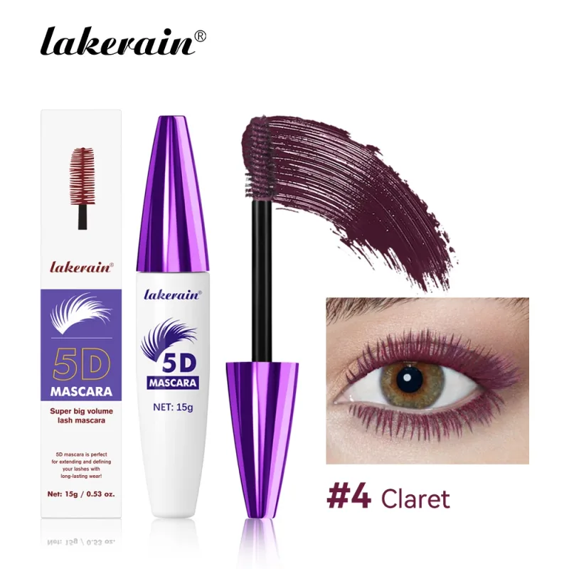 5D Mascara Waterproof Long Lasting Volumizing Curling Lengthening Smudge Proof Colored Eye Make Up Party Festival Cosmetic