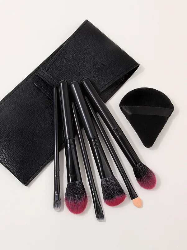 `8Pcs Makeup Brush Set with Storage Bag Triangle Powder Puff Professional Face Eye Cosmetic Brushes Beauty Kit — image 2