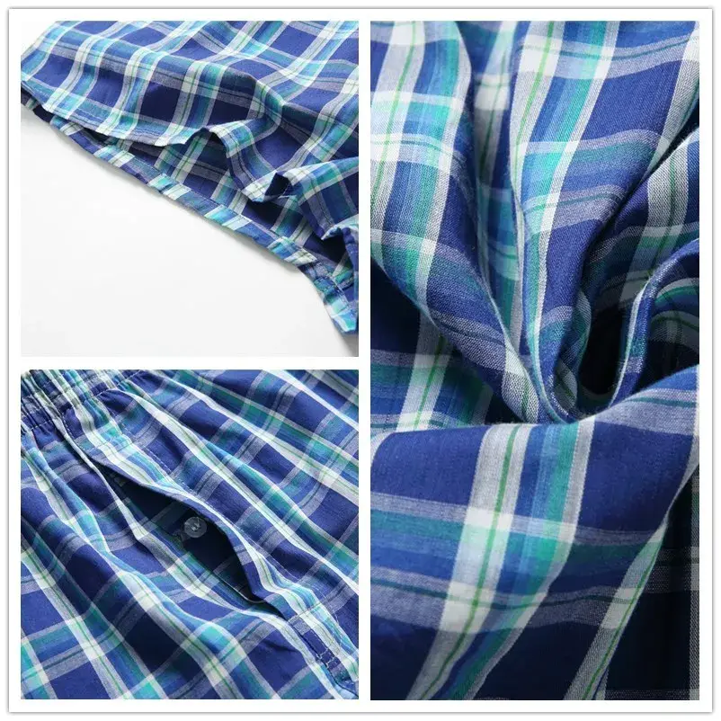 8PCS size M-9XL men's plus size boxer shorts men's square shorts men's casual summer beach underwear men's checkered underwear — image 2