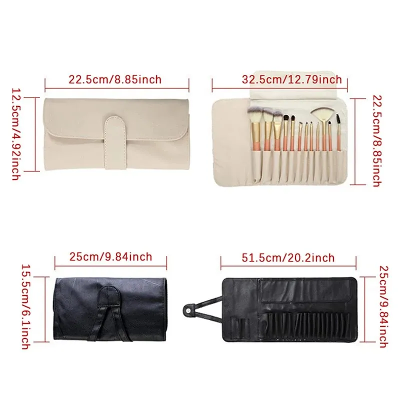12/14/18 Hole Makeup Brush Bag Functional Travel Cosmetics Case Make Up Brushes Protector Rolling Pouch Tool — image 6