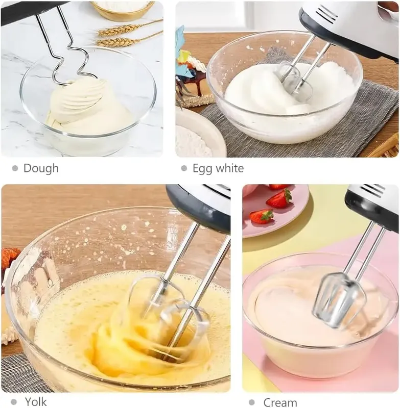 The handheld mixer has 7 speed settings to meet various needs from mixing dry ingredients to whipping cream. — image 5