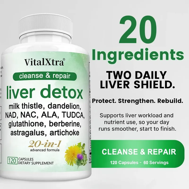 Liver Support Capsules Milk Thistle Dandelion Supports Liver Cleanse & Detox Wellness Antioxidant & Digestive Health — image 3