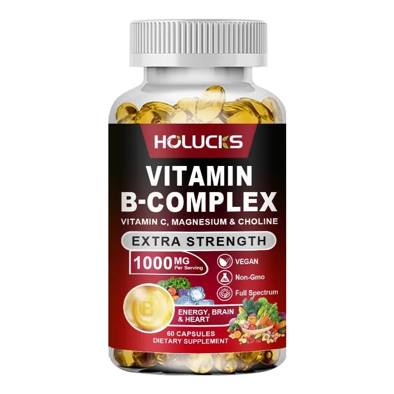 High Absorption B-Complex Capsules with Biotin & Folate Support Mood Balance Immune Skin & Nails Health for Daily Life